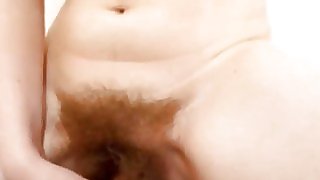 Hairy pussy toying