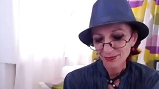 Thin Granny In Web cam Show..